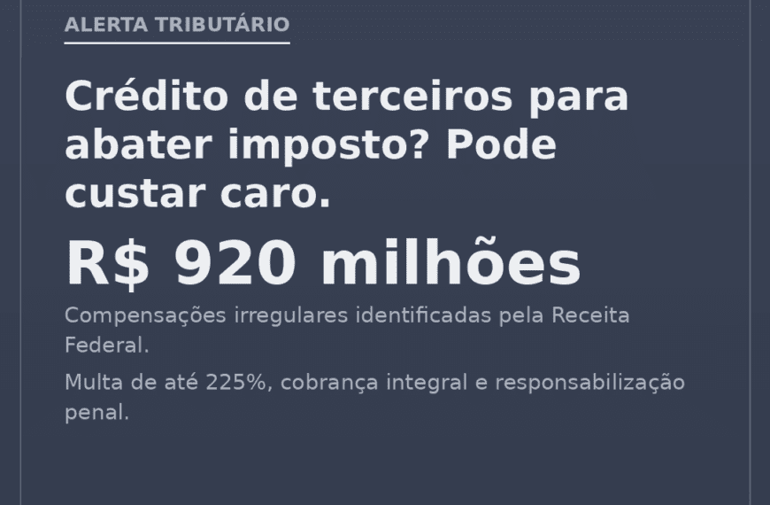 Alerta tributário: crédito de terceiros e risco de multa — CMP Advogados